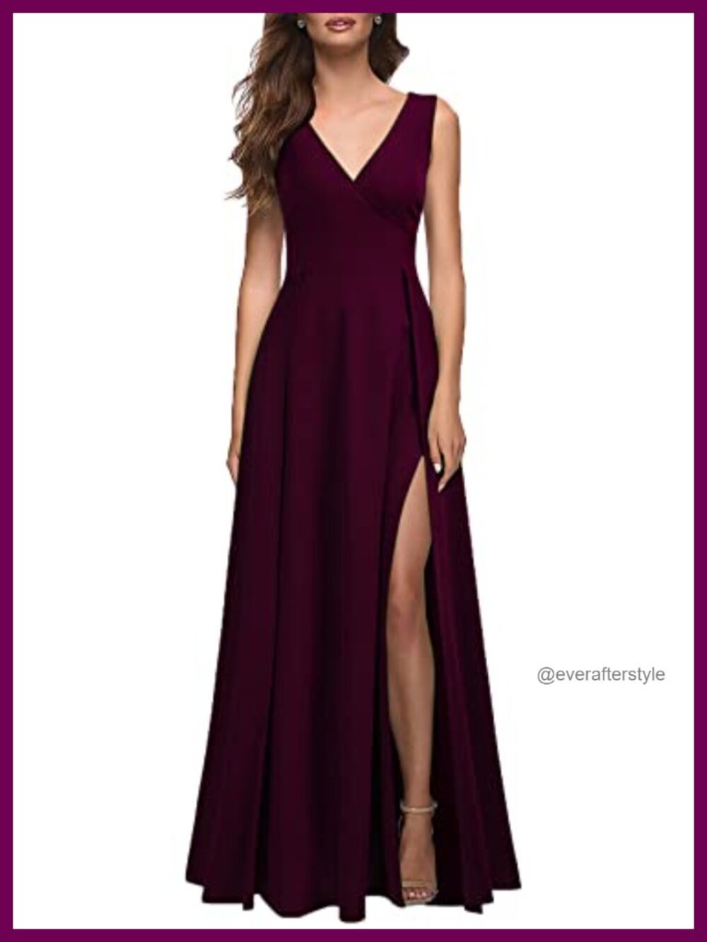 Women's V Neck Sleeveless Split Bodycon Maxi Dress Formal Cocktail Party
